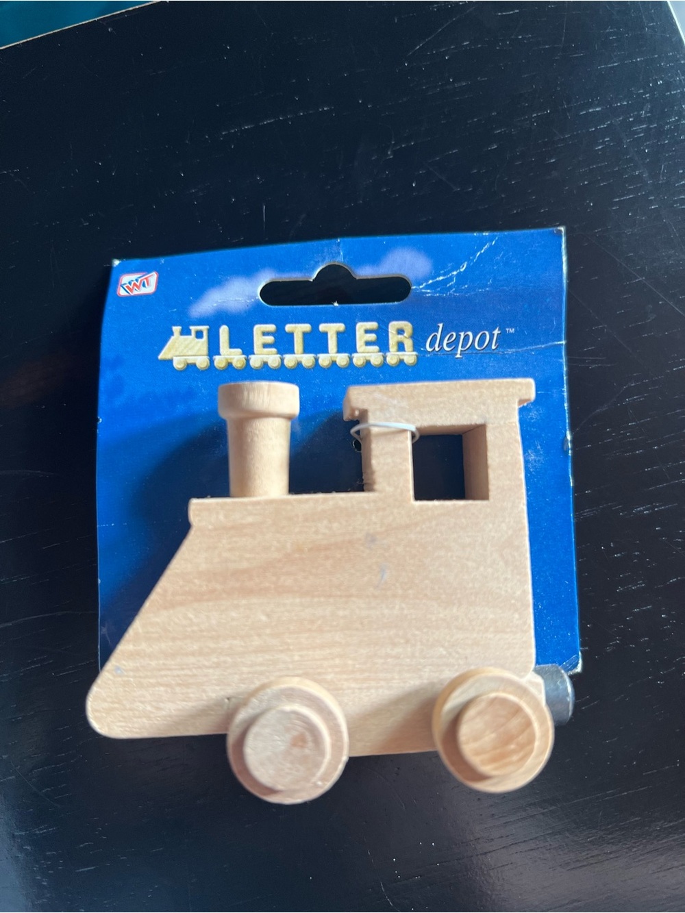 Vintage Wooden Train Toy - Natural Wood